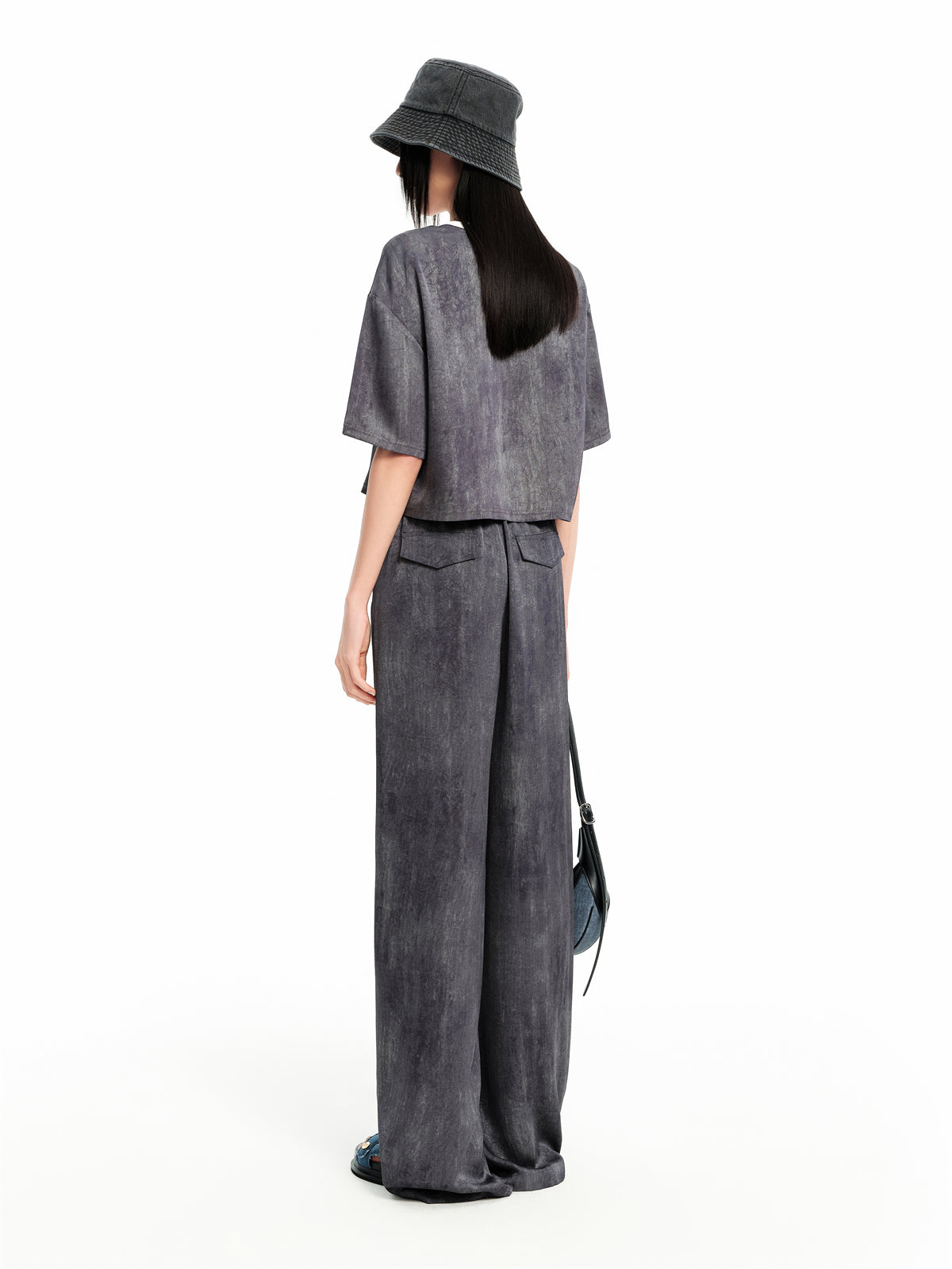 Women's Printed Textured Straight-Leg Pants