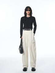 Women's High-Waisted Barrel-Leg Utility Pants