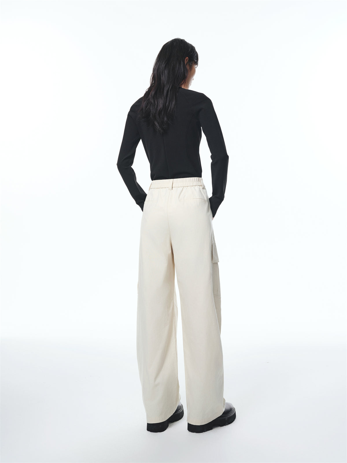Women's High-Waisted Barrel-Leg Utility Pants