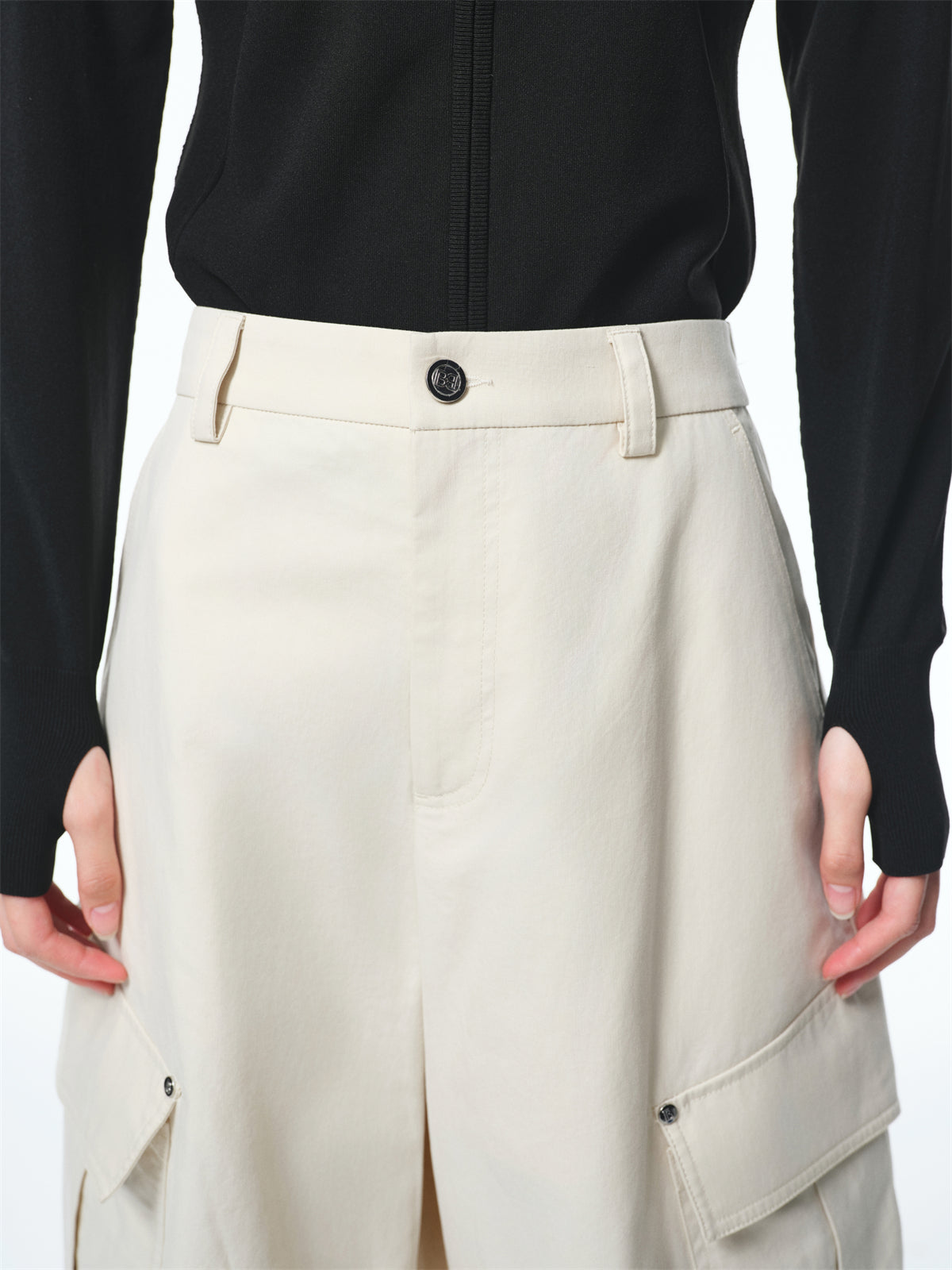 Women's High-Waisted Barrel-Leg Utility Pants