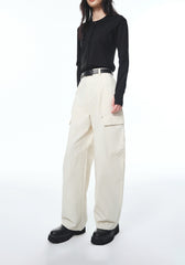 Women's High-Waisted Barrel-Leg Utility Pants