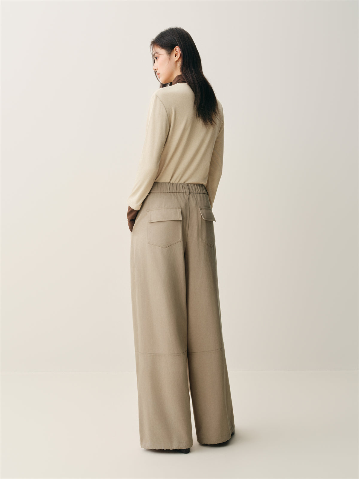 Women's High-Waist Wide-Leg Utility Pants