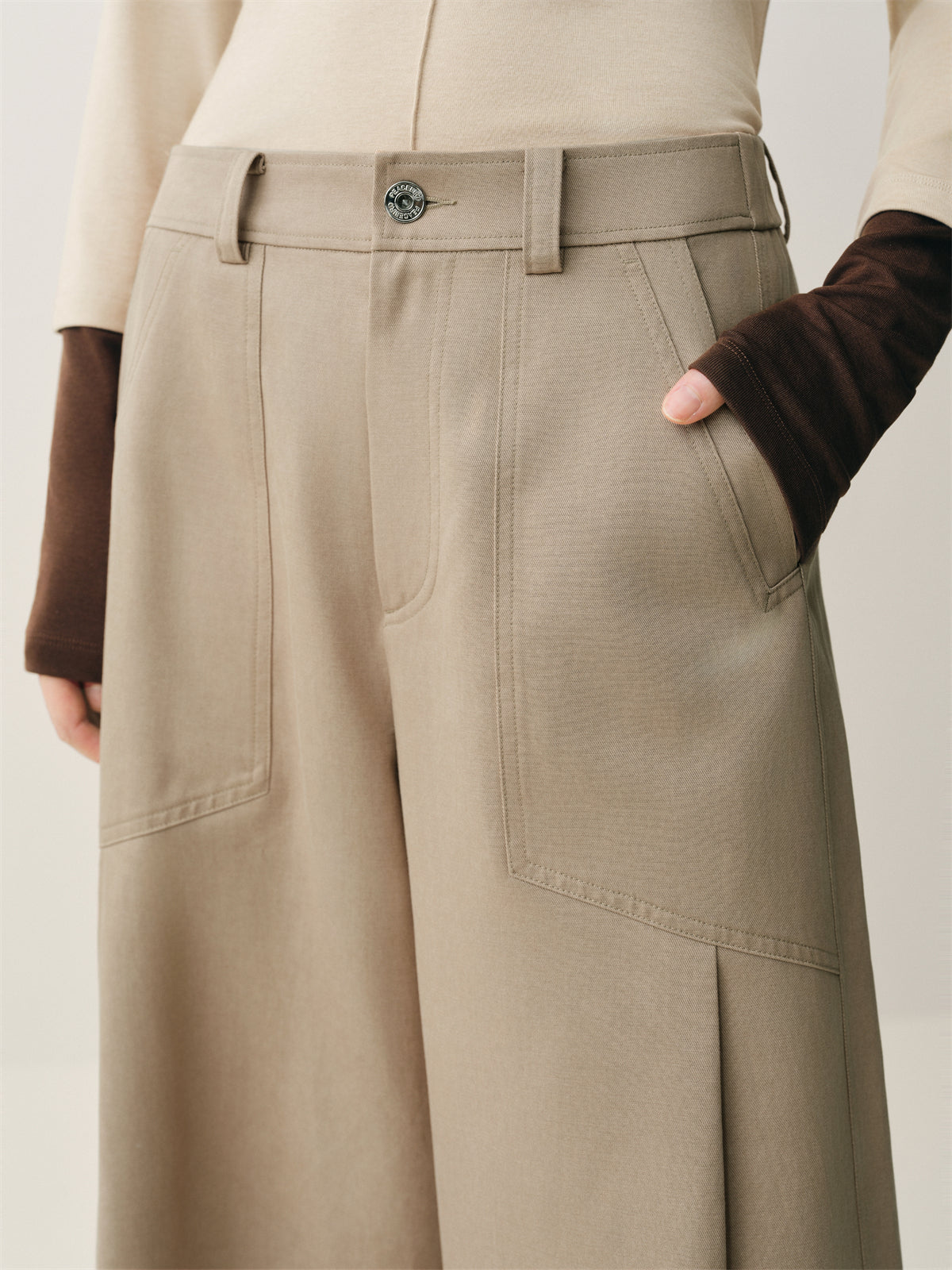 Women's High-Waist Wide-Leg Utility Pants