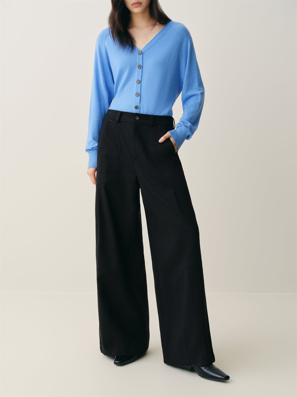 Women's High-Waist Wide-Leg Utility Pants