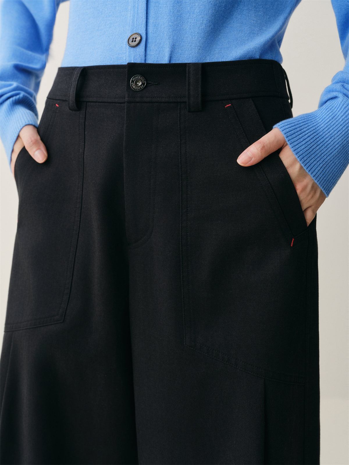 Women's High-Waist Wide-Leg Utility Pants