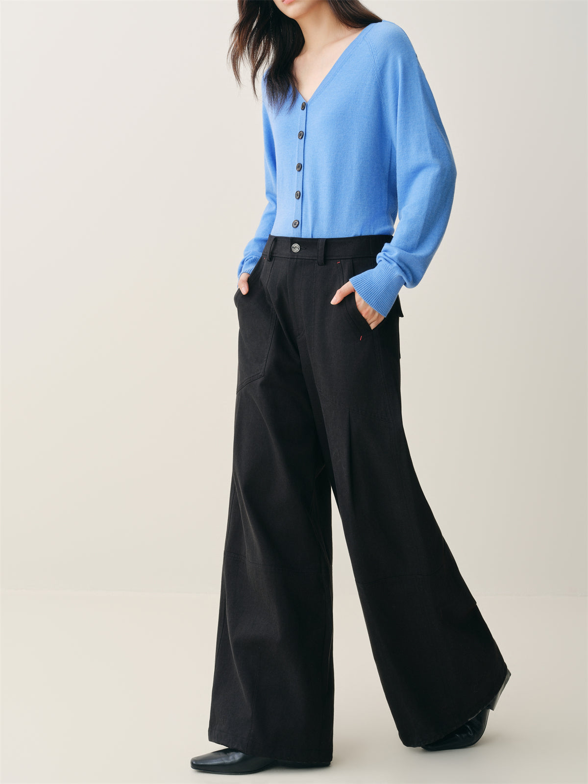 Women's High-Waist Wide-Leg Utility Pants