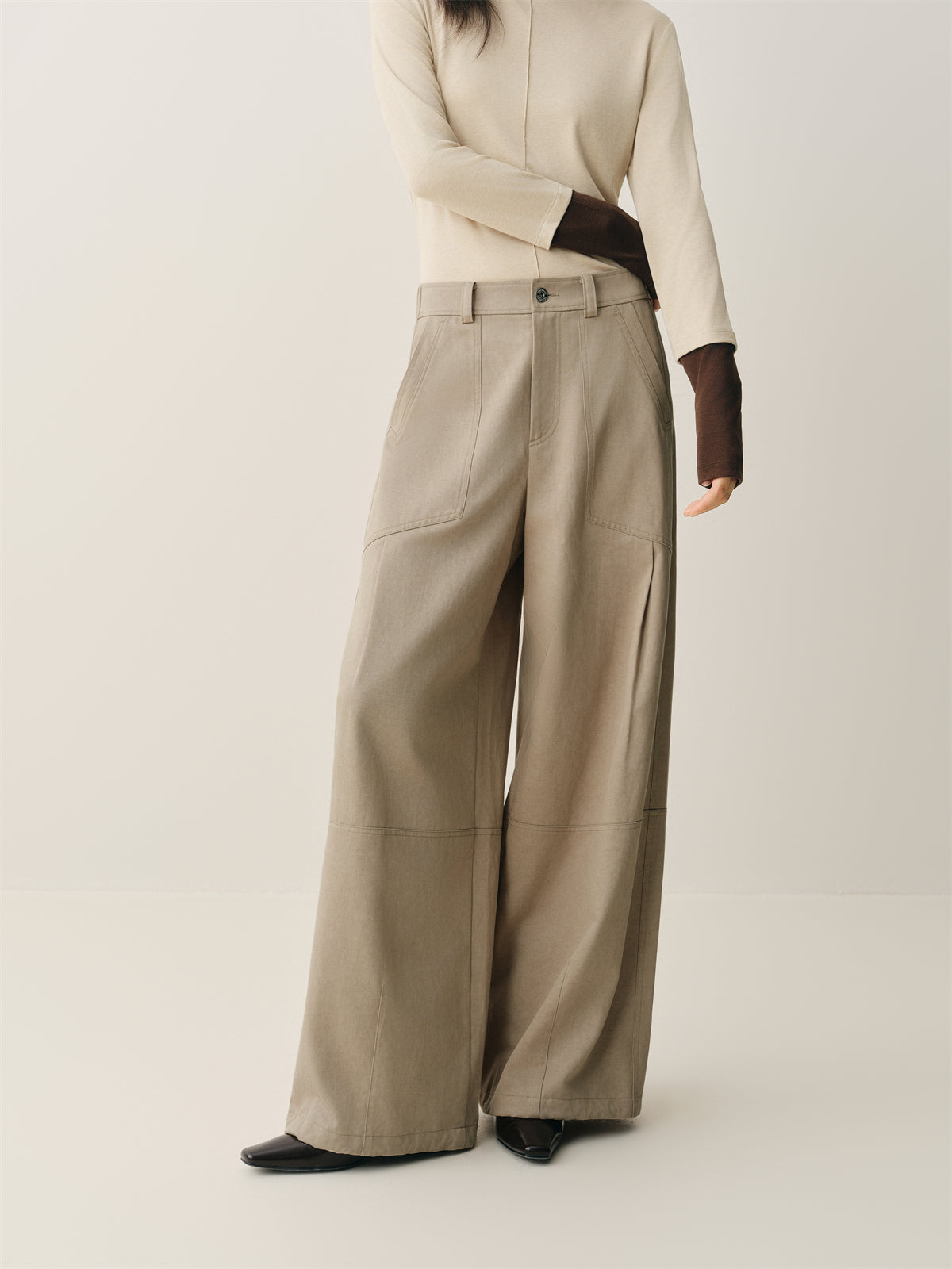 Women's High-Waist Wide-Leg Utility Pants