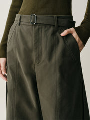 Women's Wide-Leg Pants with Detachable Belt