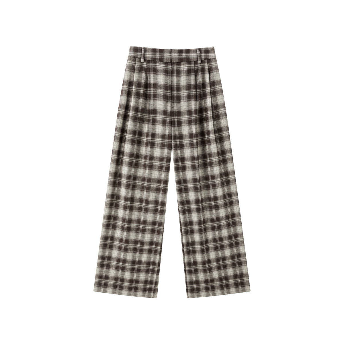 Women's Casual Plaid Wide-Leg Elastic-Waist Pants