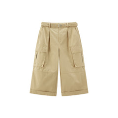 Women's Casual Cropped Straight-Leg Cargo Pants