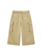 Women's Casual Cropped Straight-Leg Cargo Pants