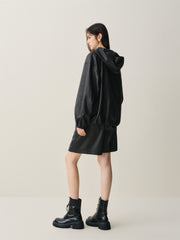 Women's High-Waist Fleece-Lined PU Shorts