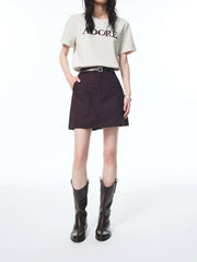 Women's High-Waisted A-Line Denim Skirt
