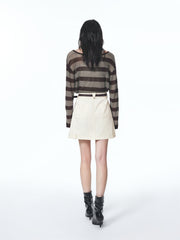 Women's High-Waisted A-Line Denim Skirt