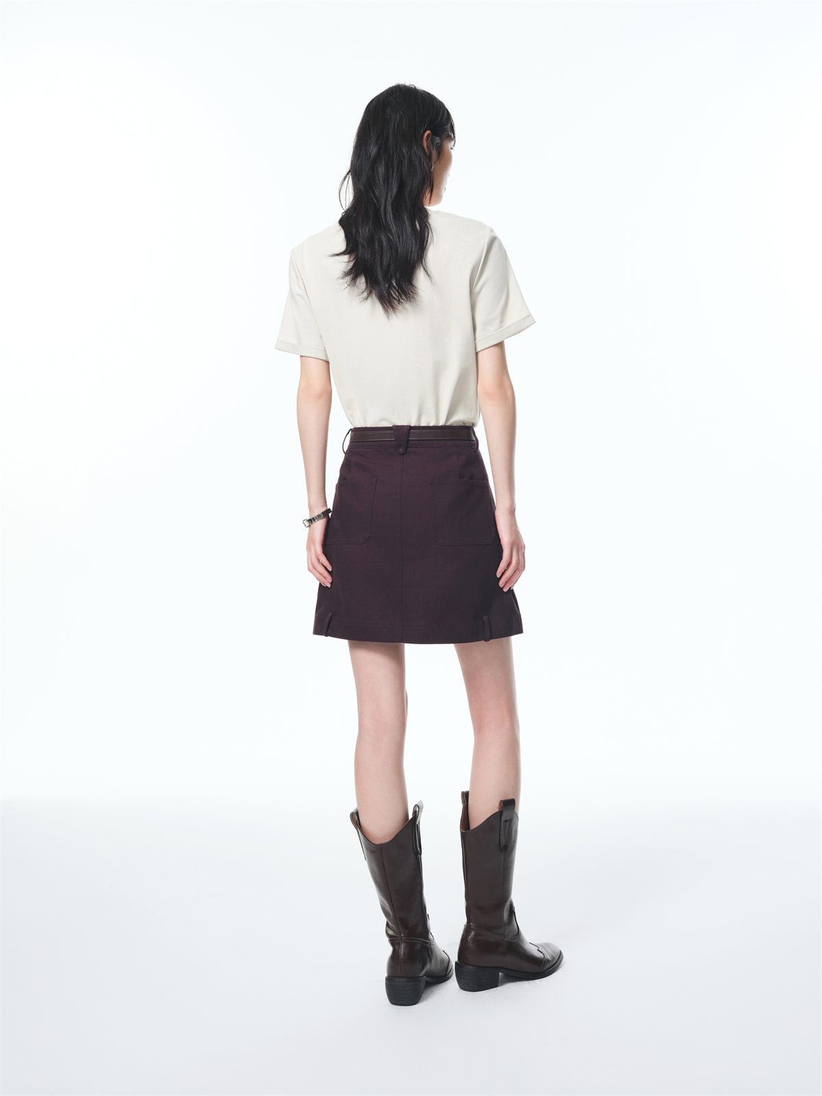 Women's High-Waisted A-Line Denim Skirt