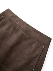 Women's Faux Suede A-Line Mini Skirt