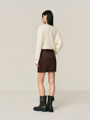 Women's Faux Suede A-Line Mini Skirt