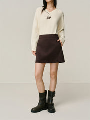 Women's Faux Suede A-Line Mini Skirt