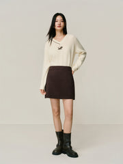 Women's Faux Suede A-Line Mini Skirt