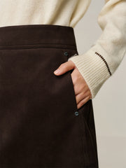 Women's Faux Suede A-Line Mini Skirt