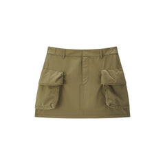 Women Casual A-line Cargo Mini Skirt