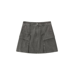 Women's Cargo-Style Denim Skirt