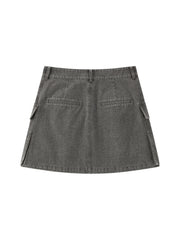 Women's Cargo-Style Denim Skirt