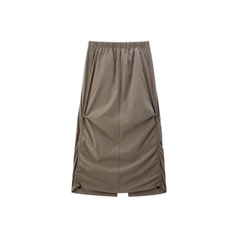 Peacebird Women Women's Long Ruched Cargo Skirt