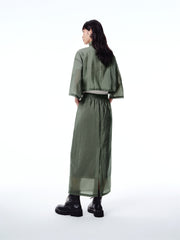 Women's High-Waisted Acetate Utility Skirt