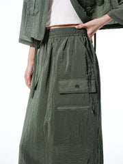 Women's High-Waisted Acetate Utility Skirt