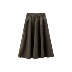 Women's Casual Outdoor PU-Panel Skirt Set