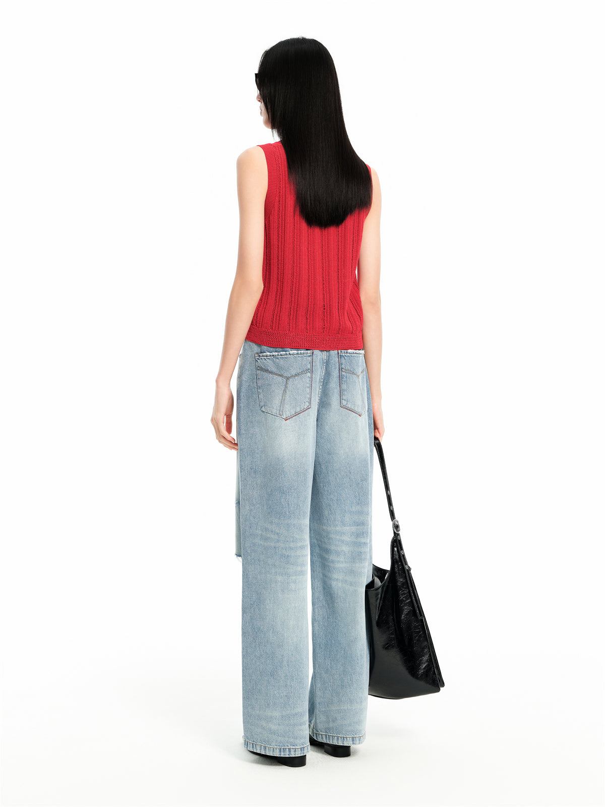 Women's Distressed Straight-Leg Jeans