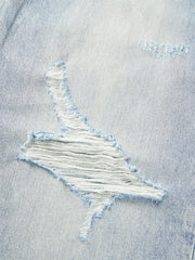 Women's Distressed Straight-Leg Jeans