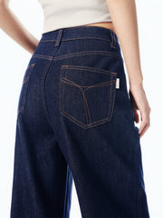 Women's Straight-Leg Jeans with Hem Panel