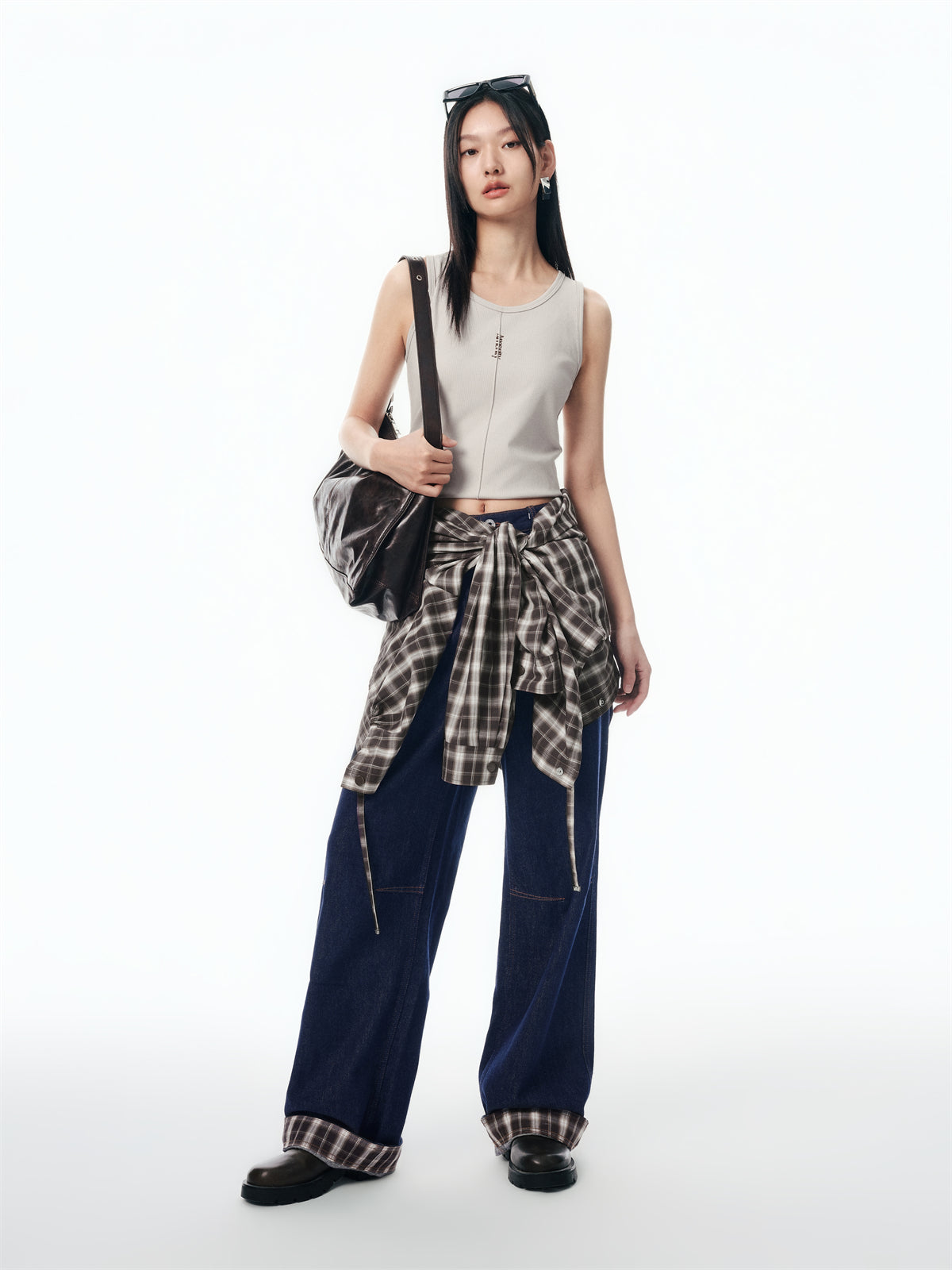 Women's Straight-Leg Jeans with Hem Panel