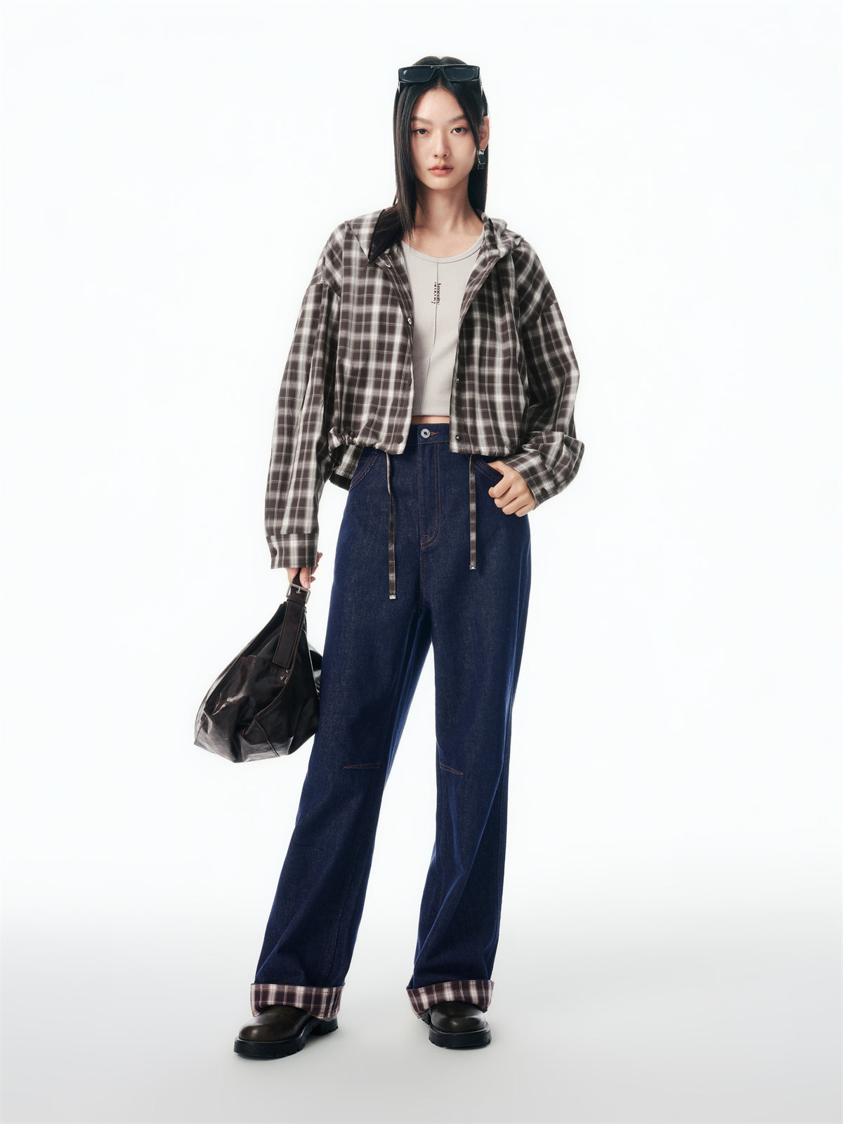 Women's Straight-Leg Jeans with Hem Panel