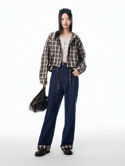 Women's Straight-Leg Jeans with Hem Panel