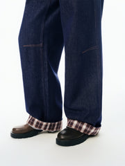 Women's Straight-Leg Jeans with Hem Panel