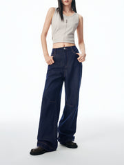 Women's Straight-Leg Jeans with Hem Panel