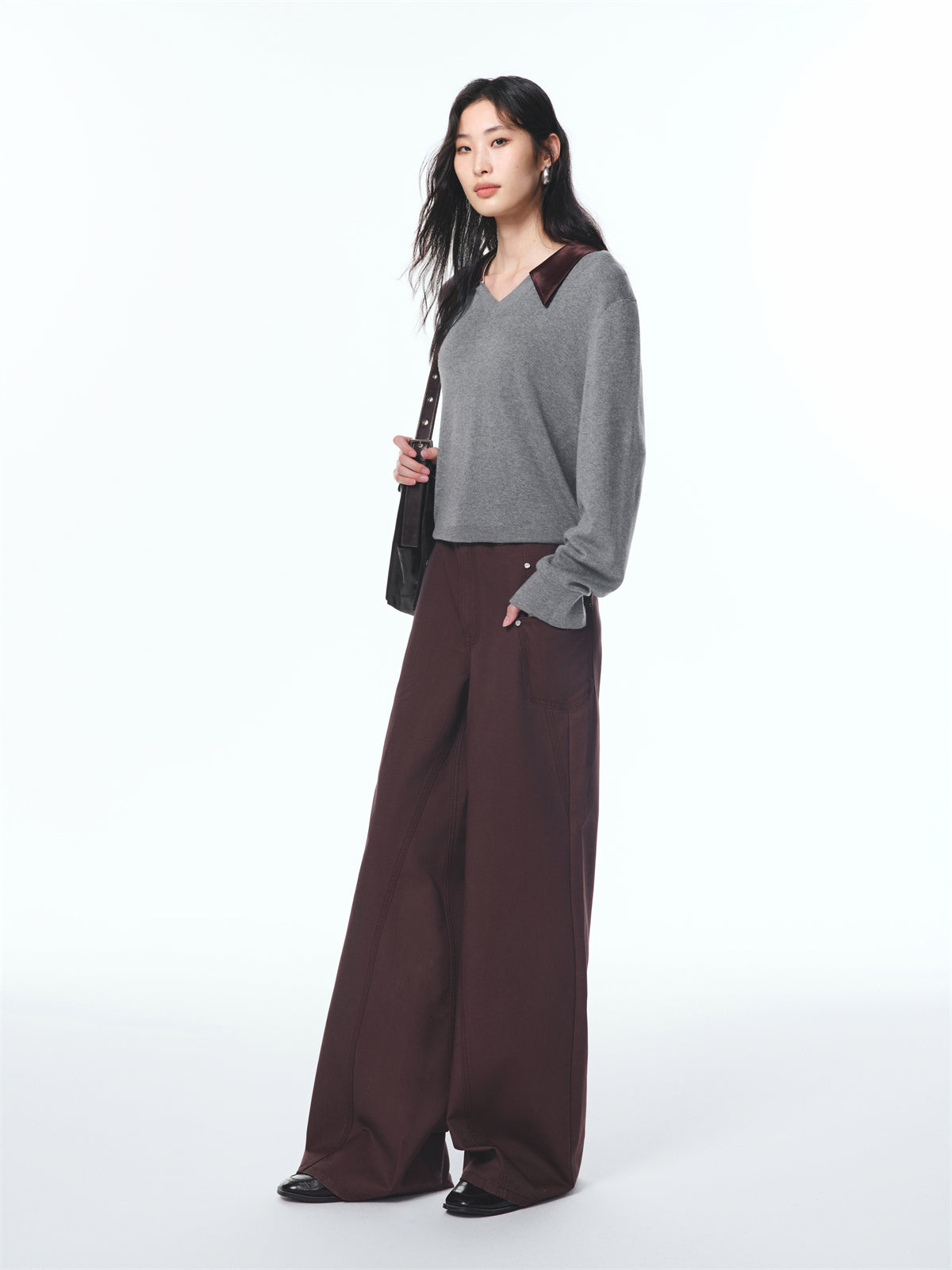 Women's Sateen Wide-Leg Utility Jeans