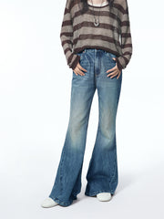 Women's Vintage High-Waisted Flared Jeans