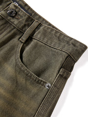 Women's Distressed Wide-Leg Jeans with Whiskering