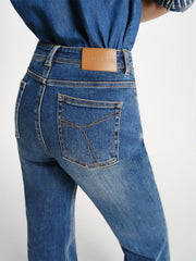 Women's Vintage Washed High-Waist Flared Jeans