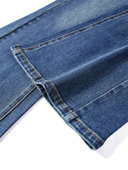 Women's Vintage Washed High-Waist Flared Jeans