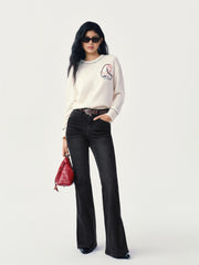 Women's Vintage Washed High-Waist Flared Jeans