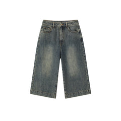 Women's Casual High-Waist Denim Cropped Pants