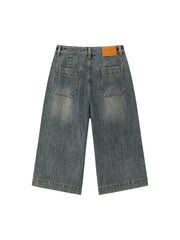 Women's Casual High-Waist Denim Cropped Pants