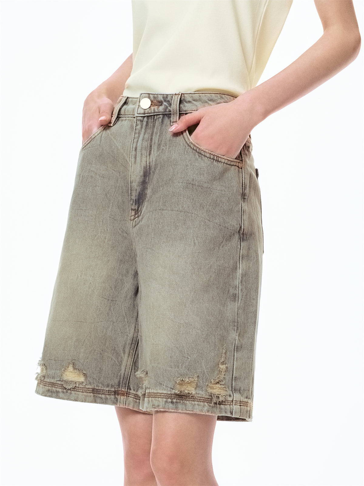 Women's Vintage Distressed Denim Shorts