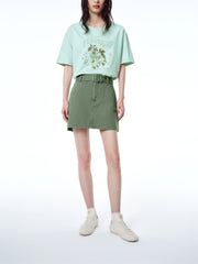 Women's High-Waisted Cotton Denim Shorts