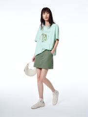 Women's High-Waisted Cotton Denim Shorts